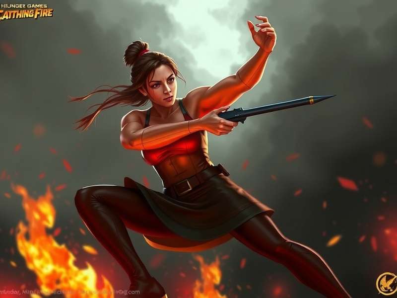 The Arena in Catching Fire with a giant clock structure in the jungle