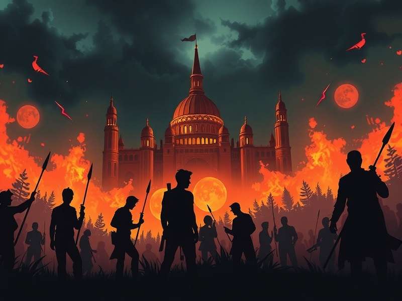 Strategic view of a dense forest arena with arrows and hidden paths