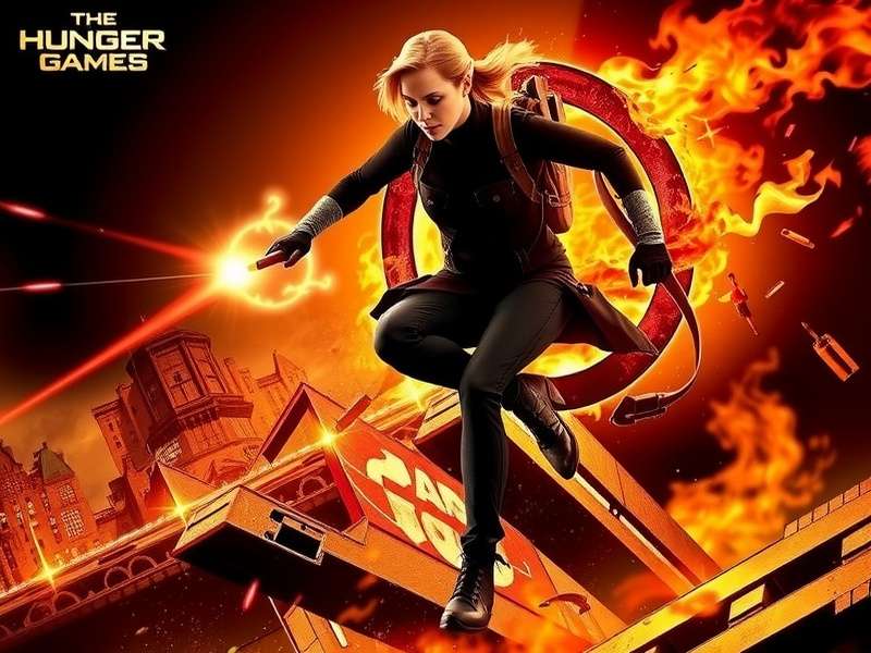 The Hunger Games Movie Poster featuring Katniss Everdeen