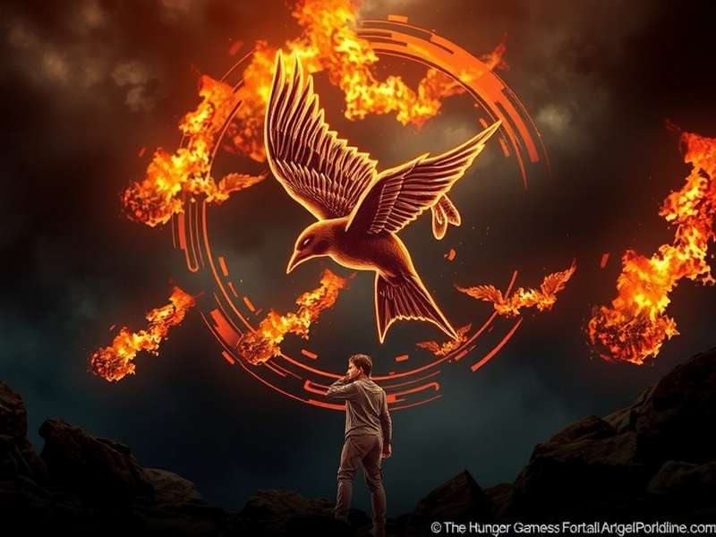 The Hunger Games movie franchise poster collage featuring Katniss Everdeen and other key characters