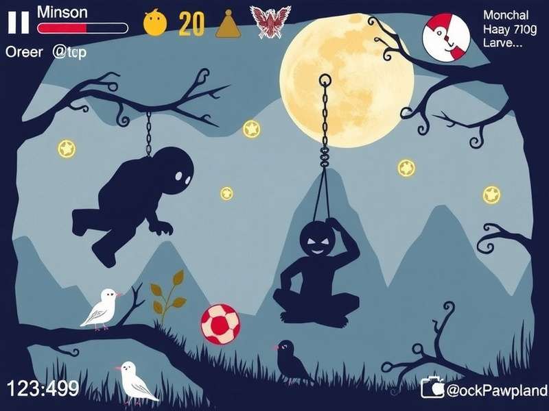 A dramatic forest scene reminiscent of the Hunger Games arena, with mist and dense trees