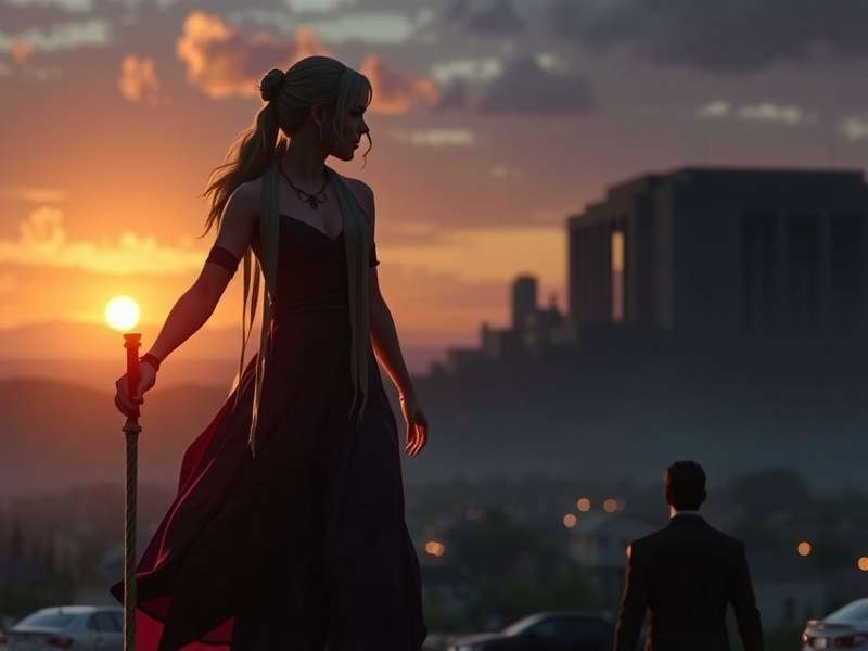 Sunrise over a dystopian landscape in The Hunger Games: Sunrise on the Reaping