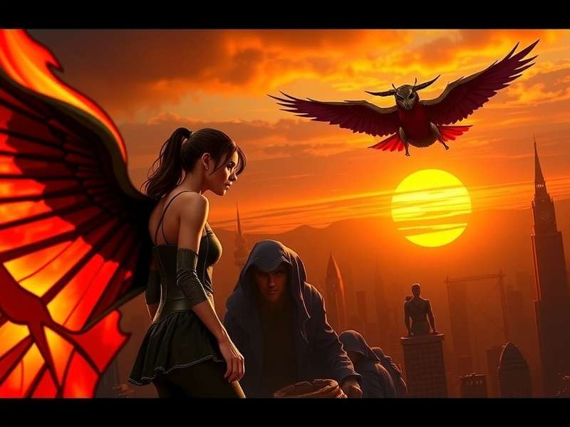 Concept art for Hunger Games Sunrise On The Reaping movie showing a dramatic sunrise over the reaping ceremony