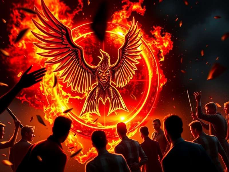 Collage of posters for The Hunger Games, Catching Fire, and Mockingjay films