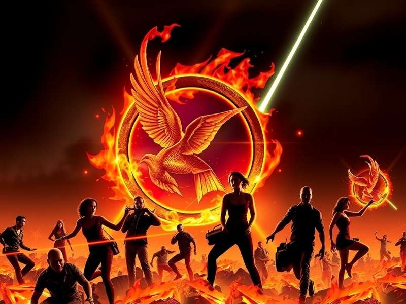 Collage of The Hunger Games book covers showing Katniss Everdeen with her bow