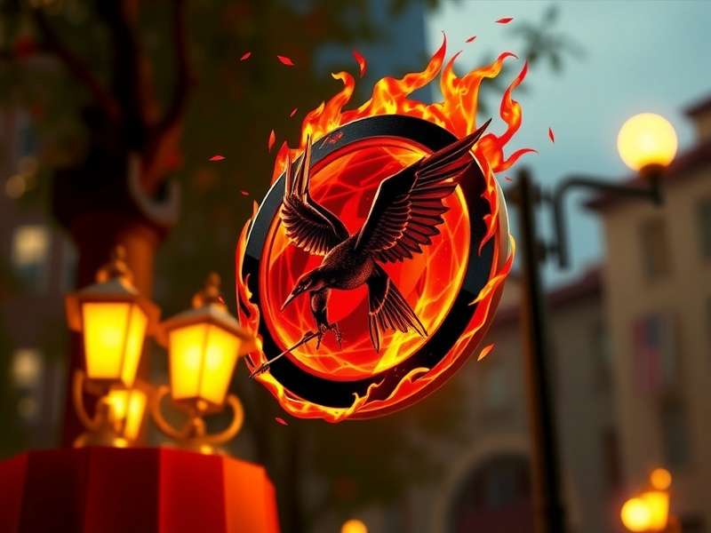 The Hunger Games Movie Official Poster featuring Katniss Everdeen with bow and arrow