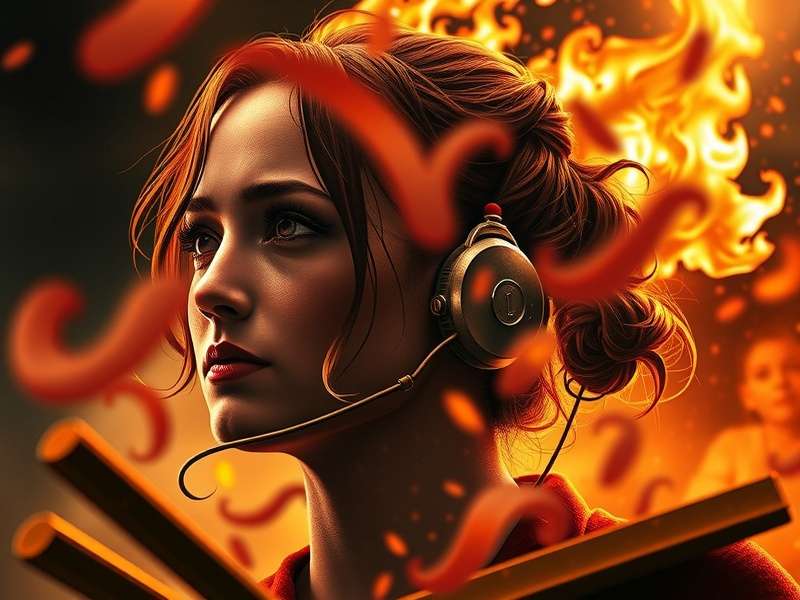 The Hunger Games movie poster featuring Katniss Everdeen with bow and arrow