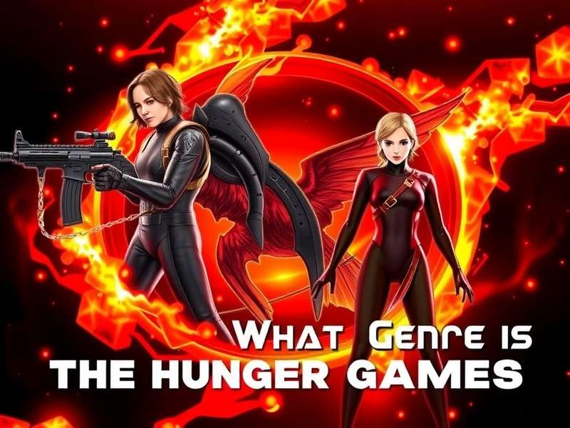 The Hunger Games trilogy books and movie poster collage representing dystopian genre