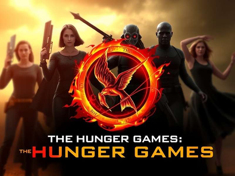 The Hunger Games arena overview featuring tributes in combat