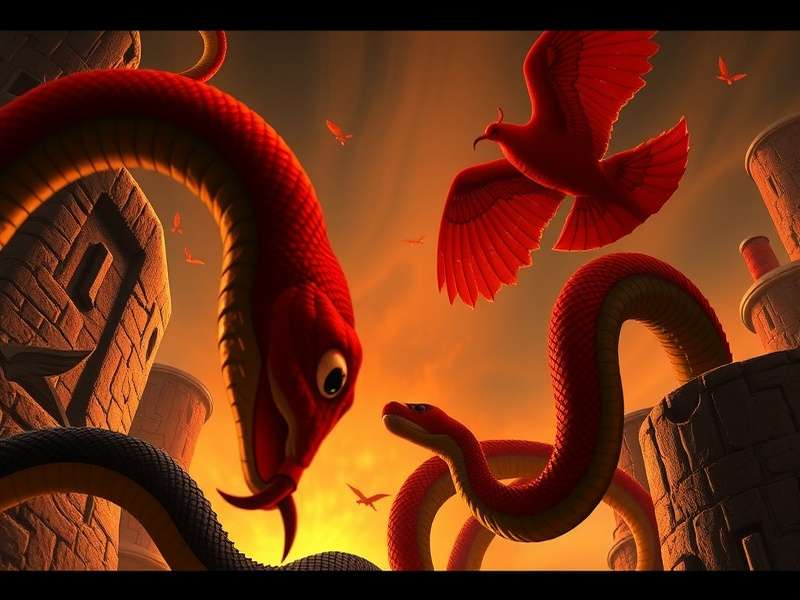 Panem landscape with a mockingjay flying over the Capitol — The Hunger Games: The Ballad of Songbirds and Snakes