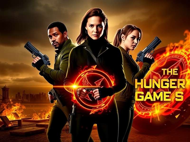 Behind the scenes of The Hunger Games — actors in costume on set with director Gary Ross